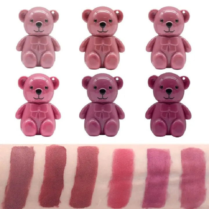 1 piece random color Teddy Bear Trendy LIP GLOSS MATTE Keychain Style MAKE UP YOUR LIP| Bear Gloss| - AlifdukanAlifdukan types here :)