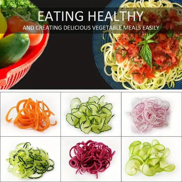 1 Set, Vegetable Spiralizer, Manual Zucchini Noodle Maker With Strong Base, Zoodles Spiralizer For Potato, Multifunctional Vegetable Slicer, Fruit Grater, Kitchen Stuff, Kitchen Gadgets - AlifdukanAlifdukan types here :)