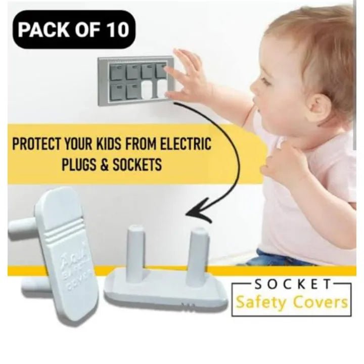 10 pcs Power Socket safety cover, Child safety plug covers ,kids Guard Protection, Anti Electric Shock Plugs Protector Cover, electrical outlet 2pin cover cap, Electric outlet cover for kids - AlifdukanAlifdukan types here :)