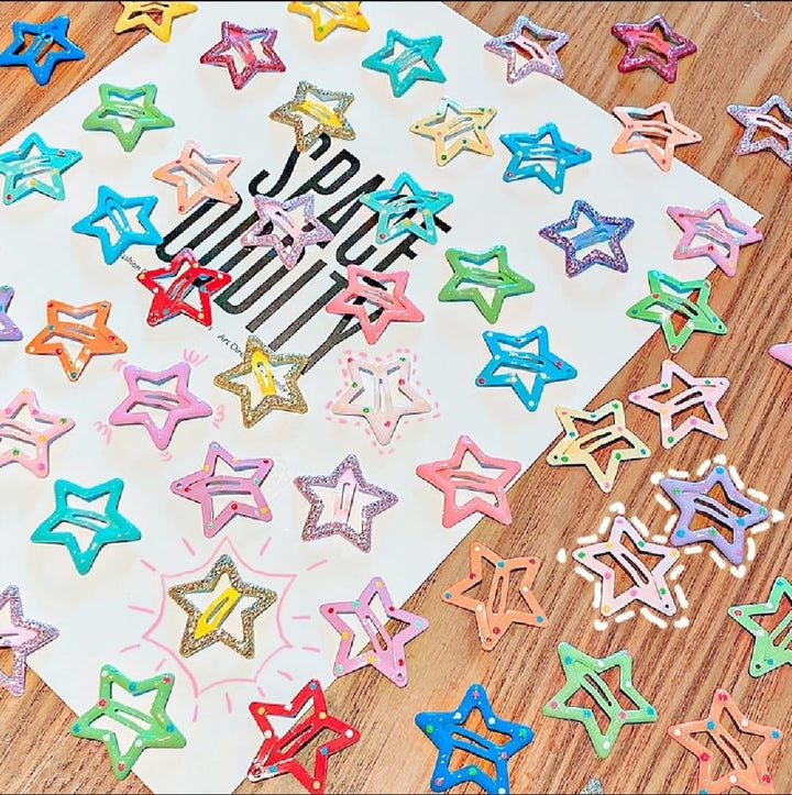 10 Pcs Star Baby Girl Hairpins Hair Clips for Girls Mixed Colors Kids Children Barrettes Hair Accessories - AlifdukanAlifdukan types here :)