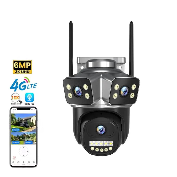12MP 6K 3 Lens Smart Waterp roof Outdoor PTZ 360 IP Camera V380 Pro Wireless WiFi Surveil CCTV Security Network Camera - AlifdukanAlifdukan types here :)
