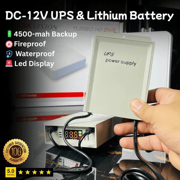 12V DC Mini UPS Backup for Security Camera Systems (5 Hour Battery Backup 🔥 Fireproof 💦 Waterproof 🚨Led Display) - AlifdukanAlifdukan types here :)