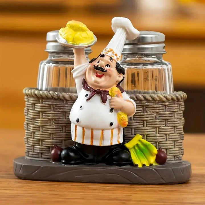 1pc Chef Glass Bottle Salt And Pepper Shaker - AlifdukanAlifdukan types here :)