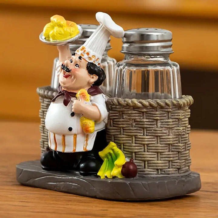 1pc Chef Glass Bottle Salt And Pepper Shaker - AlifdukanAlifdukan types here :)