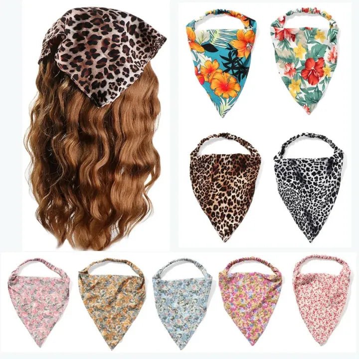 1pc Fashion Floral Printed triangle Bandana Tight Elastic Hair Band head scraf fix hair Headband - AlifdukanAlifdukan types here :)