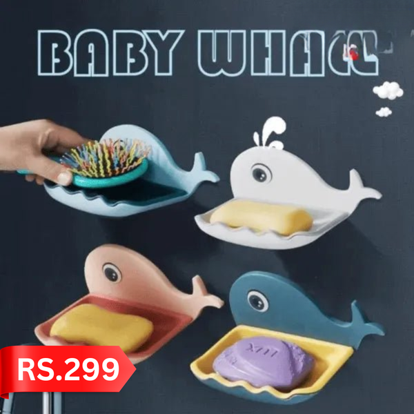 Self-adhesive Whale Soap Dish