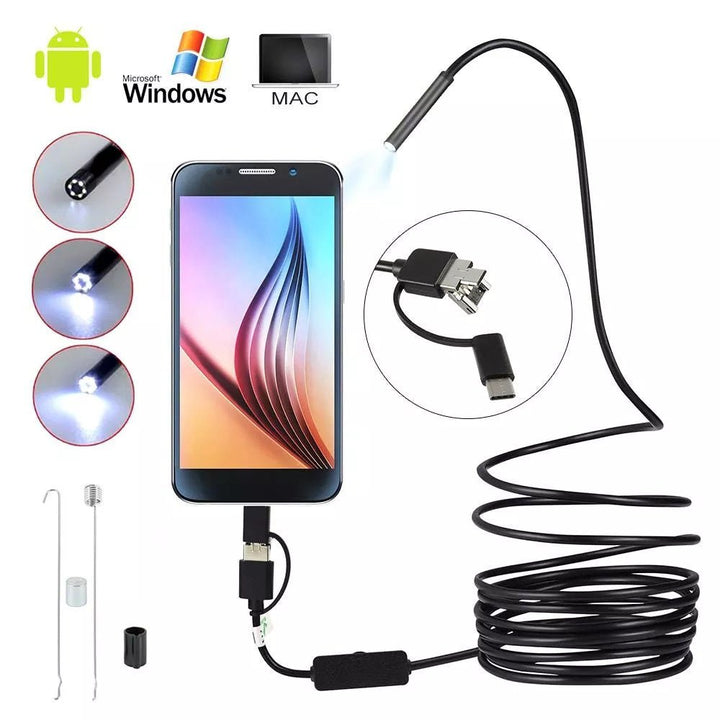 3 In 1 TYPE C/ MICRO USB/ PC ENDOSCOPE CAMERA 3.5M - AlifdukanAlifdukan types here :)