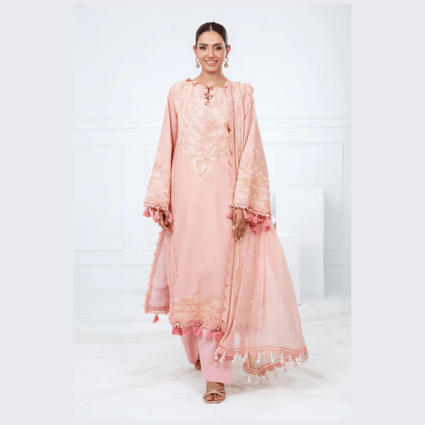 3 Piece Unstitched Embroidered Lawn Suit with Embroidered Chiffon Dupatta FE - 52120 - AlifdukanAlifdukan types here :)