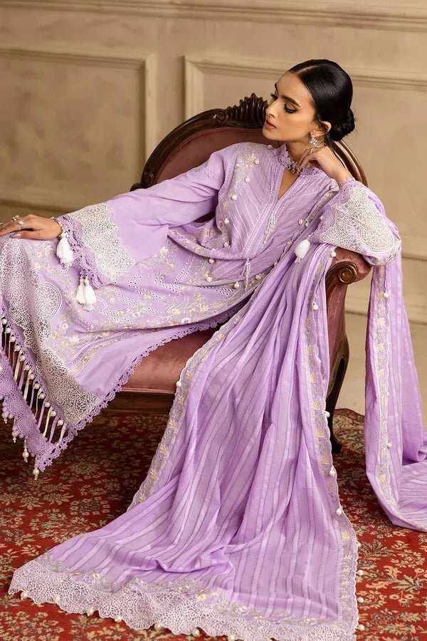 3 Piece Unstitched Embroidered Lawn Suit with Embroidered Leno Dupatta PM - 52034 - AlifdukanAlifdukan types here :)