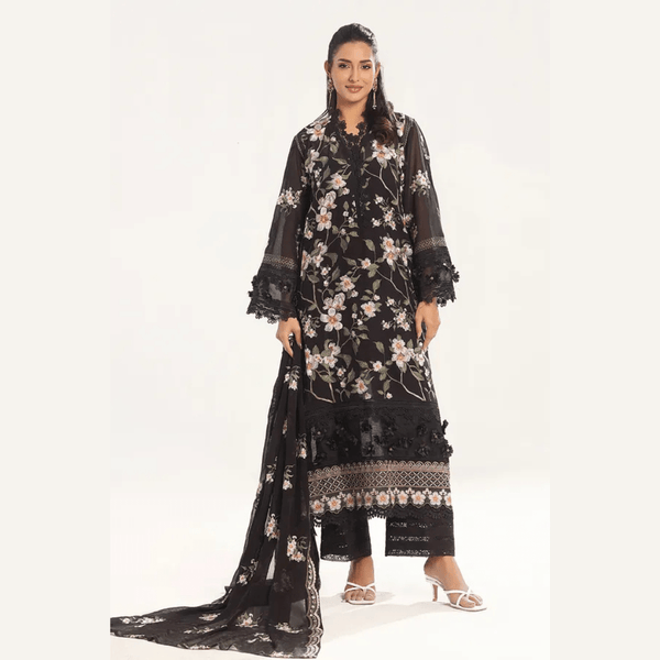 3 Piece Unstitched Embroidered Swiss Voile Suit with Embroidered Chiffon Dupatta LSV - 52008 - AlifdukanAlifdukan types here :)