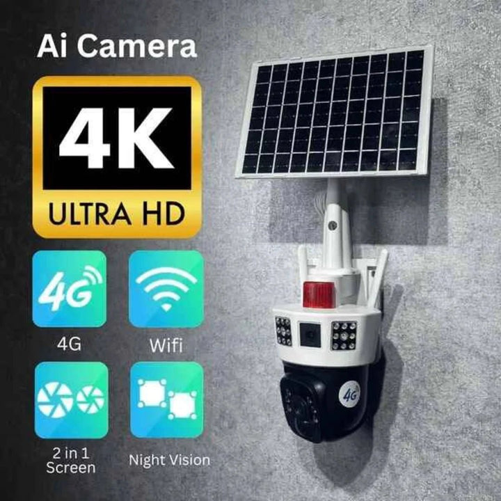 3 Screens Dual Lens V380 Pro 12MP 6K PTZ 4G SIM Card Solar Powered CCTV Security Camera Waterproof Solar PTZ Camera WIFI - AlifdukanBUY AURA.PK types here :)