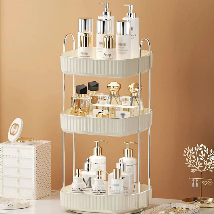 360° Rotating Makeup Organizer – Adjustable & Durable Storage solution - AlifdukanShalalay Noor types here :)