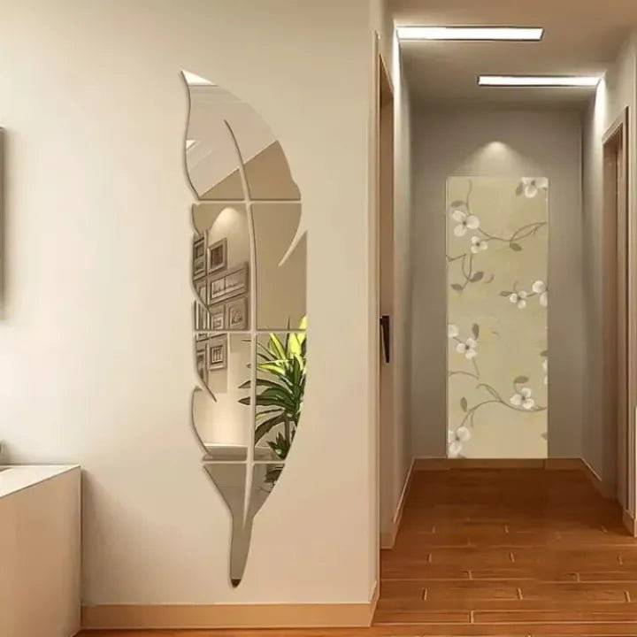 3D Acrylic Leaf Mirror Wall Sticker Set DIY Decorative Art for Home, Bedroom, Office & Gift Modern Trendy Decor - AlifdukanAlifdukan types here :)