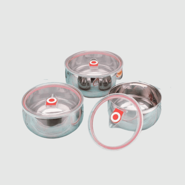 3Pcs High - Grade Stainless Steel Bowls - AlifdukanAlifdukan types here :)