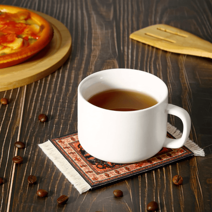 4 Pieces Rug Table Coasters Table Drink Holders Oriental Design Fabric Carpet Drink Mats Oriental Design Fabric Elegant Carpets - AlifdukanAlifdukan types here :)