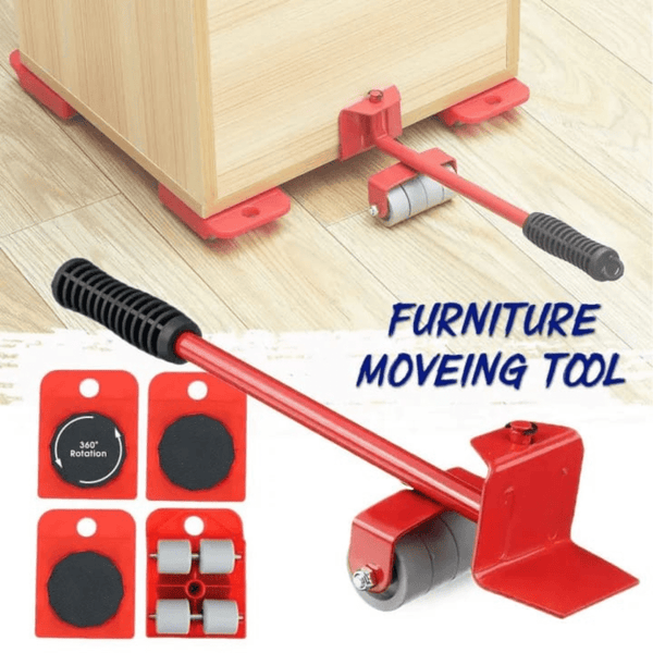 5 - in - 1 Heavy Duty Furniture Mover Tool Kit – Furniture Moving Wheels Set for Sofa, Cabinet, Bed, Desk | Moveable Tyres for Furniture, Lifter & Shifter Tool - AlifdukanAlifdukan types here :)