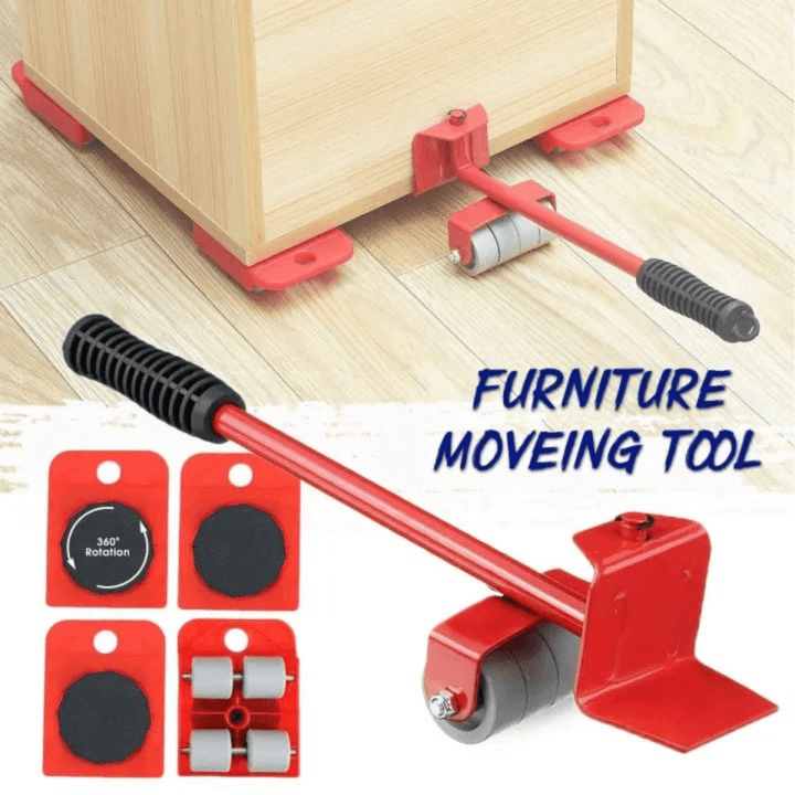 5 - in - 1 Heavy Duty Furniture Mover Tool Kit – Furniture Moving Wheels Set for Sofa, Cabinet, Bed, Desk | Moveable Tyres for Furniture, Lifter & Shifter Tool - AlifdukanAlifdukan types here :)