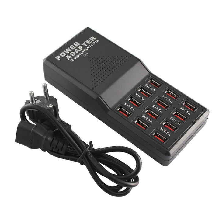 5V 12A 12 Port USB Quick Adapter Charger home Portable Or Wall Fast Charger - AlifdukanAlifdukan types here :)