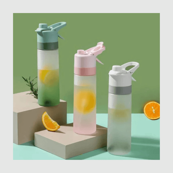 650ml Spray Water Bottle Large Capacity Portable Cool Summer Outdoor Bike Sports Travel Fashion Cute Drinking Plastic Bottle Cup - AlifdukanAlifdukan types here :)