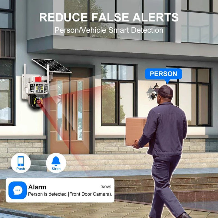 6MP Dome Camera New Design Outdoor Home Wireless Network Video Solar 360 2 Lens 4G PTZ Security Night Vision Two Way Audio - AlifdukanAlifdukan types here :)