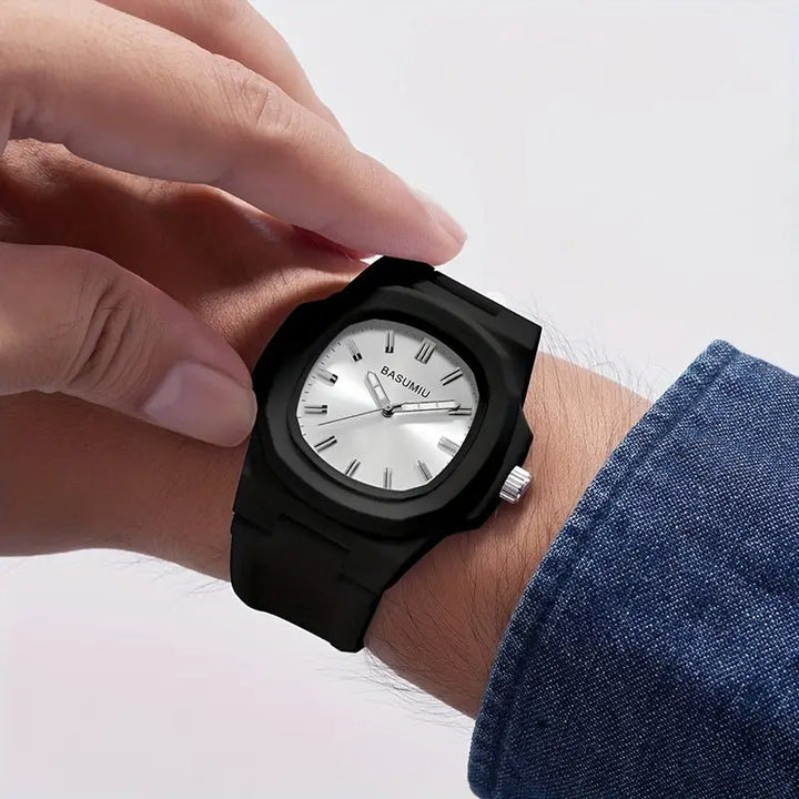 A Stylish Silicone Strap Watch For Men, Perfect For Casual And Simple Style, The Best Choice For Gifting - AlifdukanAlifdukan types here :)