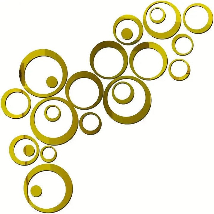 Acrylic Mirror Wall Sticker, 24pcs Set for Living Room Bedroom.