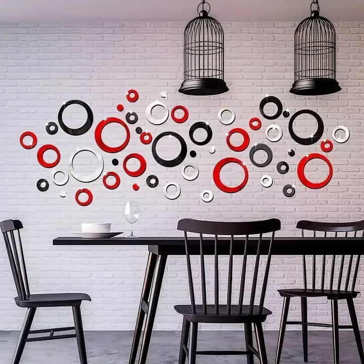Acrylic Mirror Wall Sticker, 24pcs Set for Living Room Bedroom.
