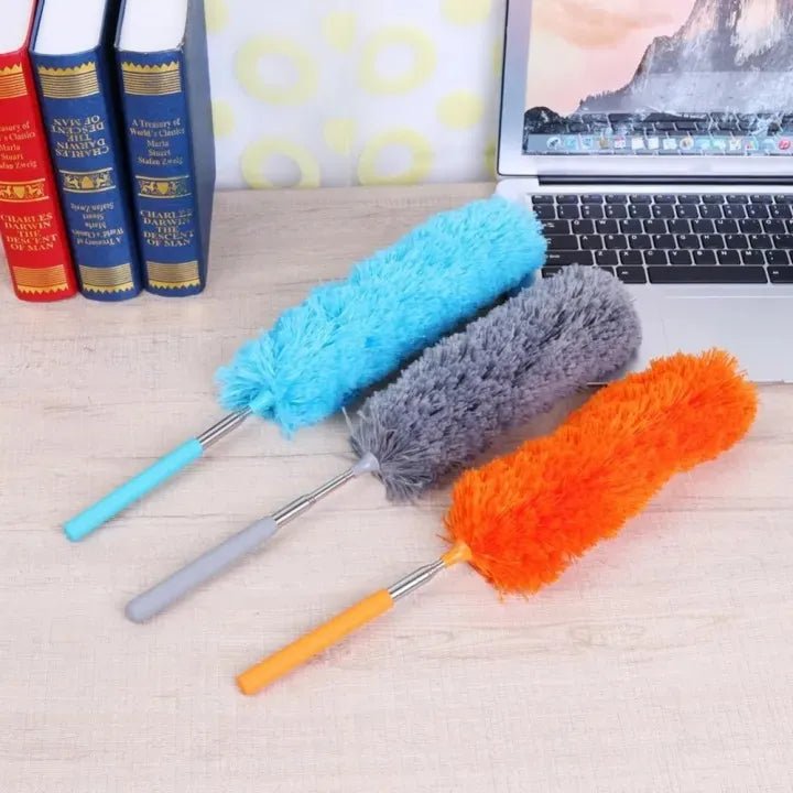 Adjustable Stretch Extend Microfiber Feather Duster Dusting Brush Stainless Steel Integrated Extension Rod Household Clean Tools 1Pcs - AlifdukanAlifdukan types here :)