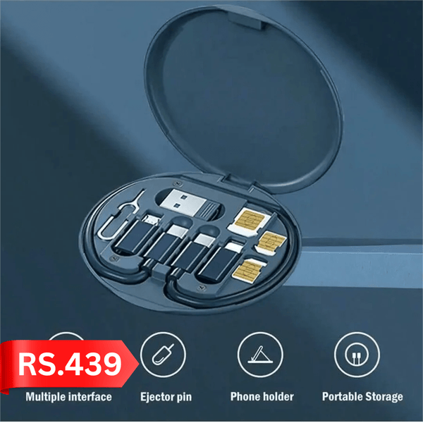 All - in - One USB Converter Box | Compact Cable Storage & SIM Ejector Set - AlifdukanAlifdukan types here :)