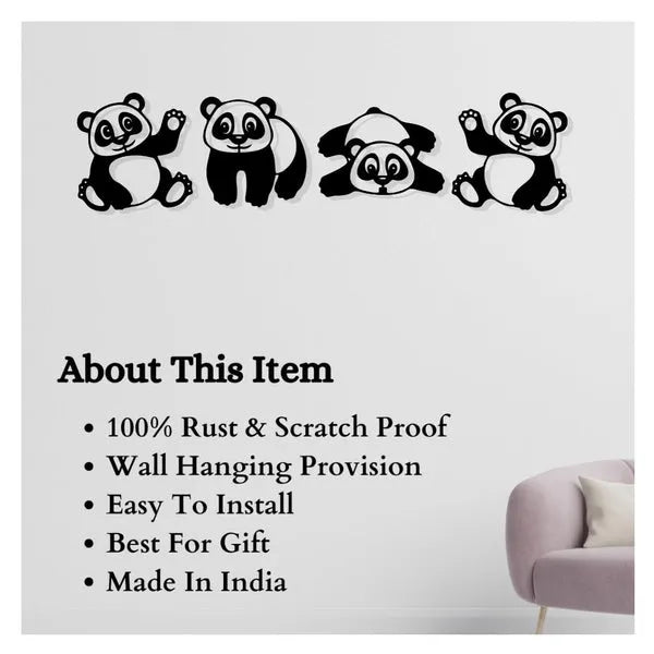 Artrooms Panda Metal Wall Art | Panda Wall Decor Art | Animal Metal Wall Art | Panda Hanging Wall Decor | Metal Art Wall Decor for Living Room & Bedroom - AlifdukanAlifdukan types here :)