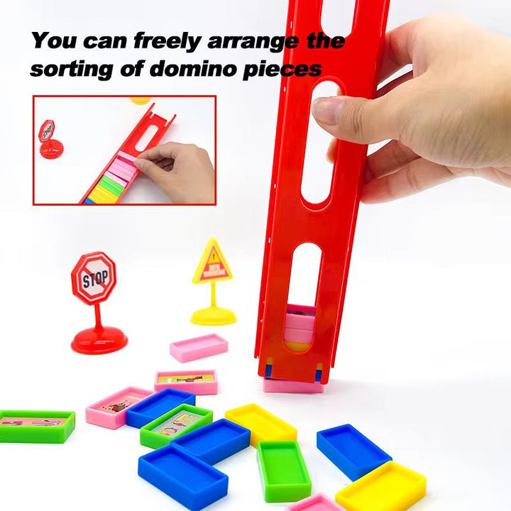 Automatic Laying Domino Train, Domino Toys with Light and Sound, Educational Building Blocks, DIY Plastic Domino Toy Set - AlifdukanToys Arena types here :)