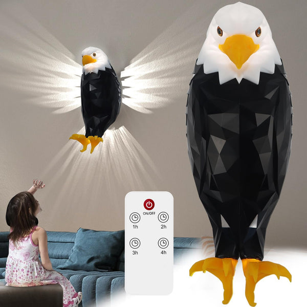 Bald Eagle Wall Light with Remote Control, Magnetic Led Mounted Eagle Lamp, USB Charging & Battery Operated Indoor Light - AlifdukanAlifdukan types here :)