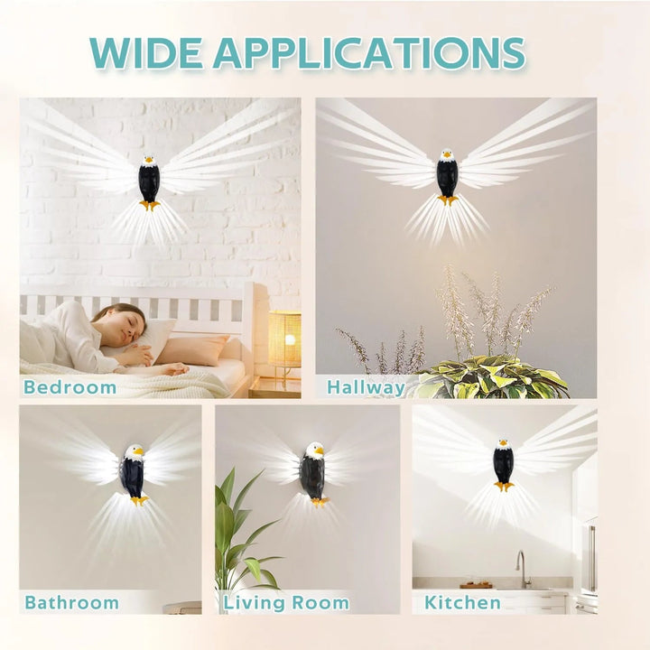 Bald Eagle Wall Light with Remote Control, Magnetic Led Mounted Eagle Lamp, USB Charging & Battery Operated Indoor Light - AlifdukanAlifdukan types here :)