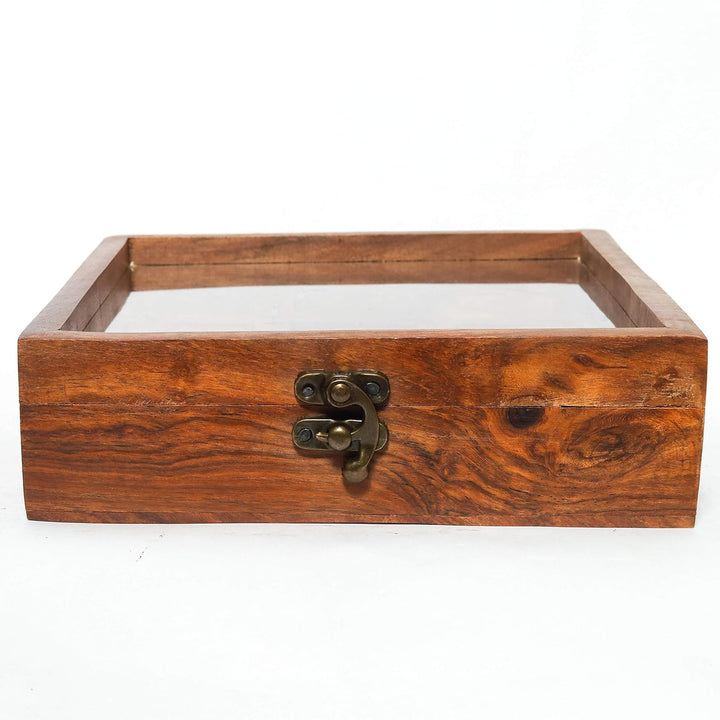 Bikler Handcrafted Antique Sheesham Wooden Spice Box with 9 Piece Container Durable Rectangular Kitchen Box to use as Spice Masala or Dry Fruit Holder or Condiment Set - AlifdukanAlifdukan types here :)