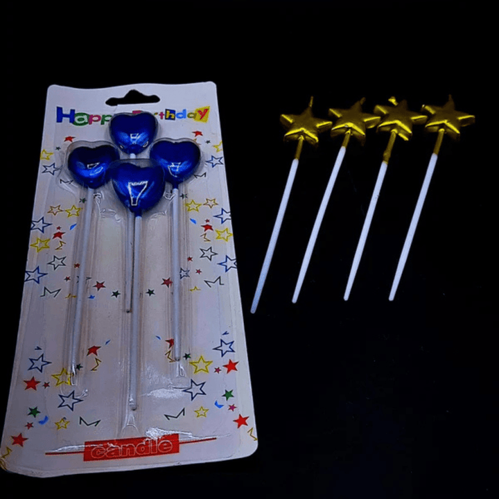 Blue Hearts Cake Candles Pack For Birthday Cake Decoration - AlifdukanAlifdukan types here :)
