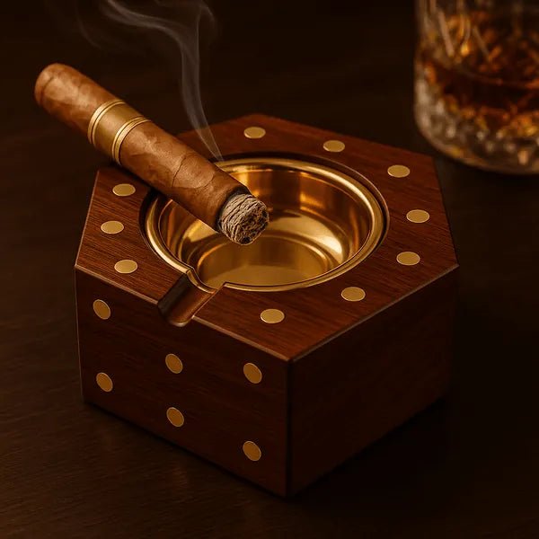Brass Design Ashtray , Wooden Ashtray , Ashtray , Gorgeous Wooden Ashtray. - AlifdukanRebel store types here :)