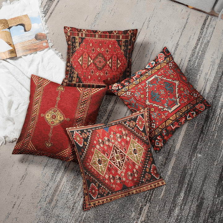 Britimes Throw Pillow Covers Geometric Kilim Moroccan Home Decor Set of 4 Oriental Ikat Pillow Cases Living Room Decorative - AlifdukanAlifdukan types here :)