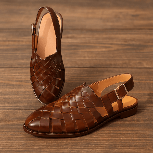 Brown Handcrafted Leather Peshawari Sandals - Alifdukanstylebyalif types here :)