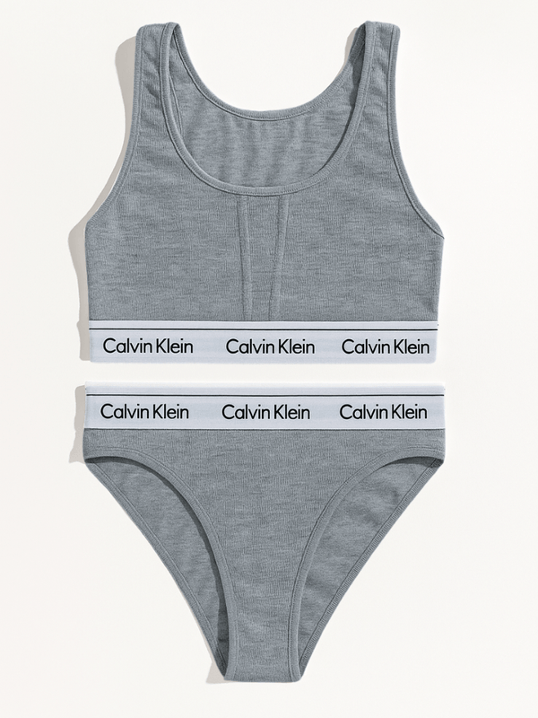 C - K Womens Sports Bra + Panty Set Grey - AlifdukanVogue Style types here :)