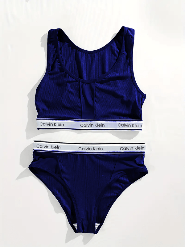 C - K Womens Sports Bra + Panty Set Navy - AlifdukanVogue Style types here :)