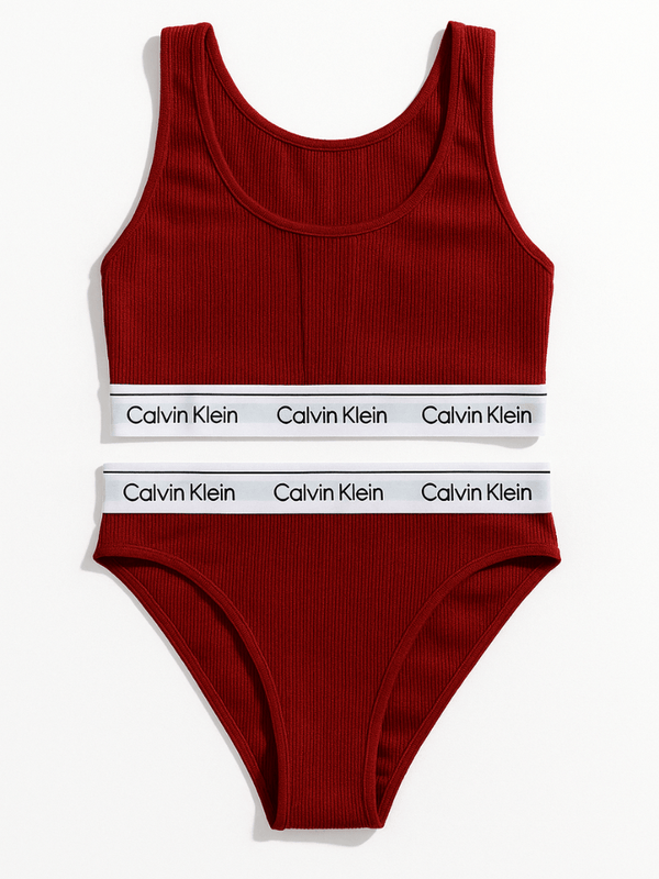 C - K Womens Sports Bra + Panty Set Red - AlifdukanVogue Style types here :)