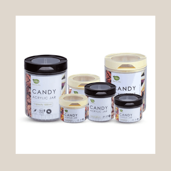CANDY ACRYLIC JAR BUNDLE 6 PCS SET - AlifdukanAlifdukan types here :)
