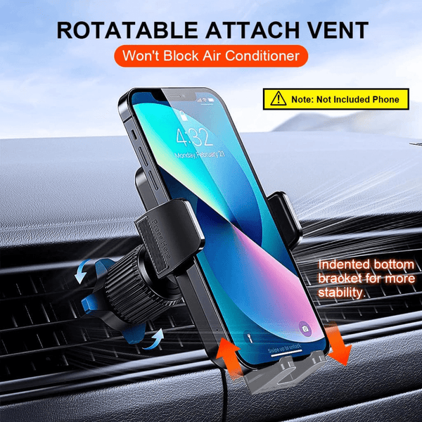 Car Mobile Holder, Universal Air Vent Car Phone Holder with Retractable Claws, 360° Rotation Car Mobile Stand Compatible with 4 - 7.1" Phones, Scratch - Free Silicone Grip, Easy Installation - AlifdukanAlifdukan types here :)