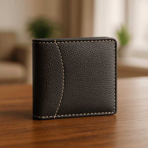 Classic Brown Genuine Leather Bi - Fold Wallet - Alifdukanstylebyalif types here :)