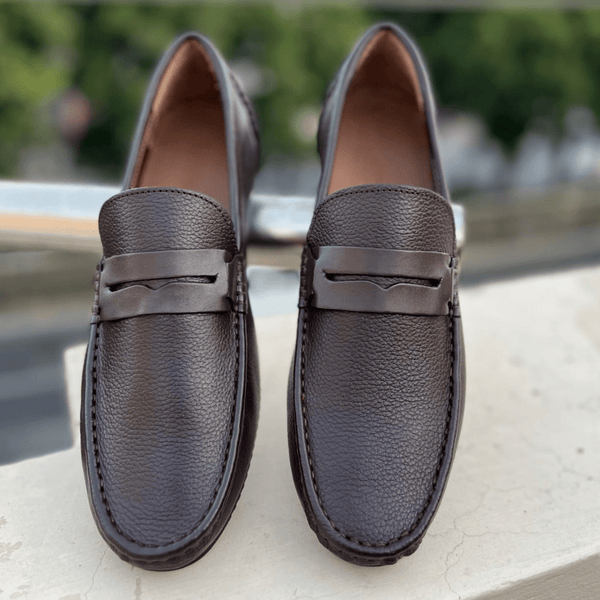 Classic Brown Leather Penny Loafers for Men - Alifdukanstylebyalif types here :)