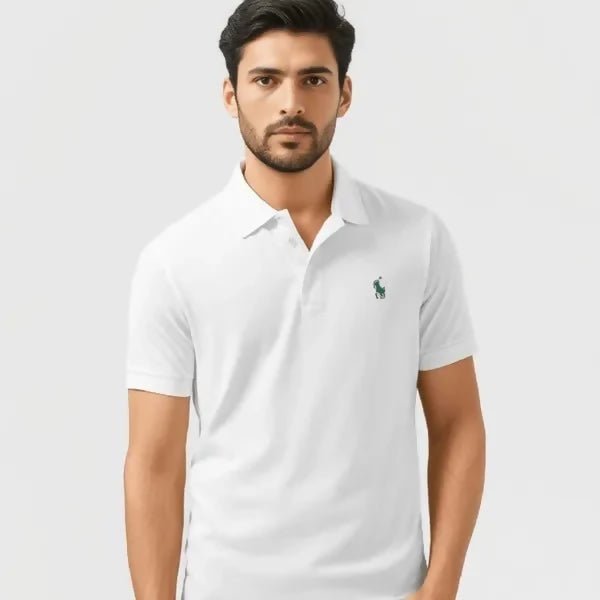Classic White Polo Shirt – Fresh & Timeless Style - AlifdukanBUY AURA.PK types here :)