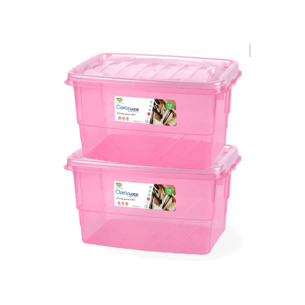 CLEAR LOCK STORAGE BOX 2 PC SET - M 7LTR - AlifdukanAlifdukan types here :)