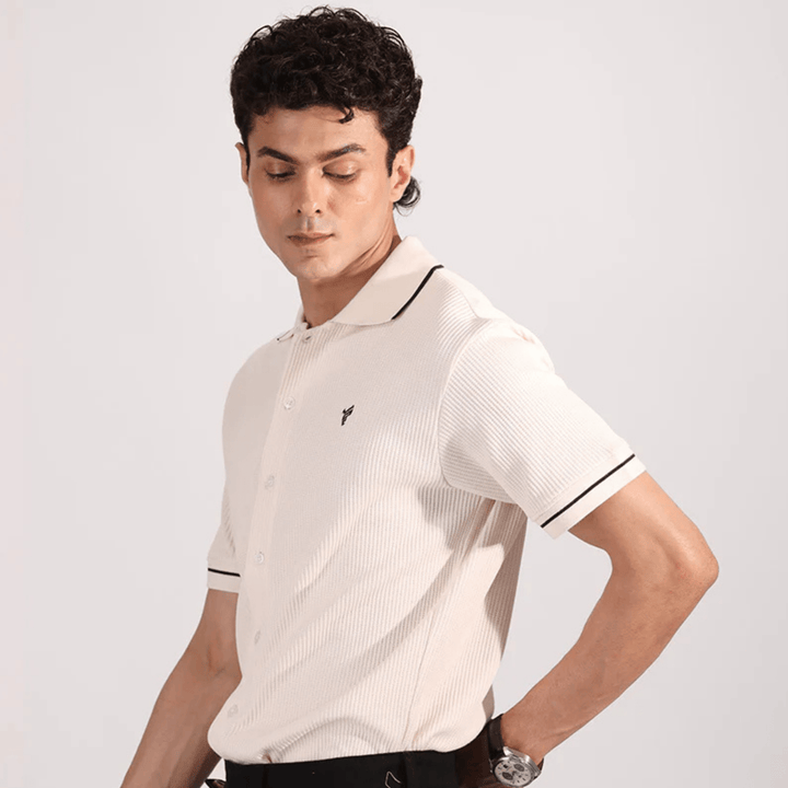 Cream Knitted Shirt - AlifdukanAlifdukan types here :)