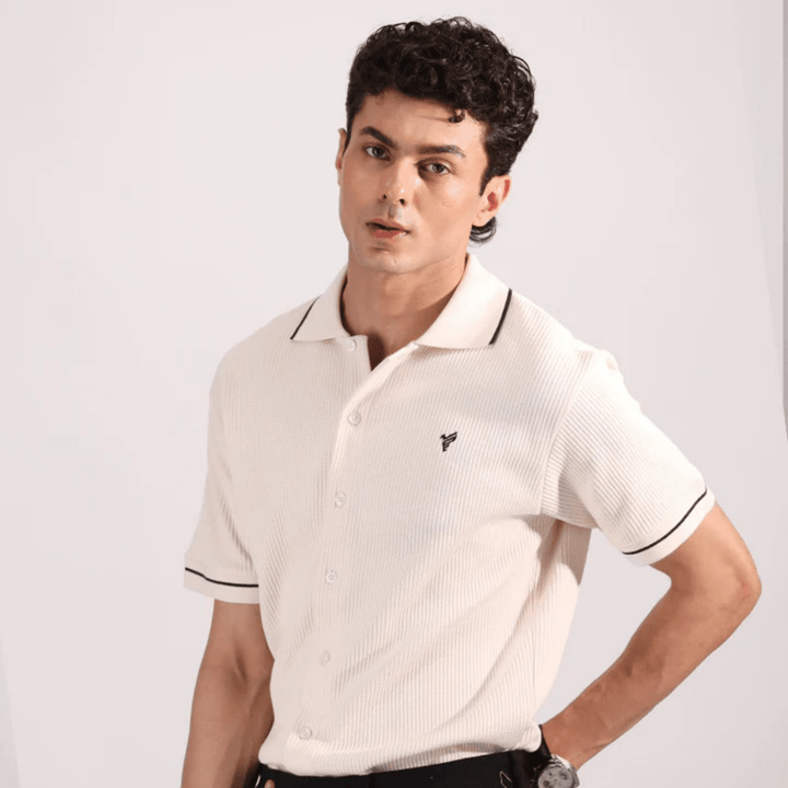 Cream Knitted Shirt - AlifdukanAlifdukan types here :)