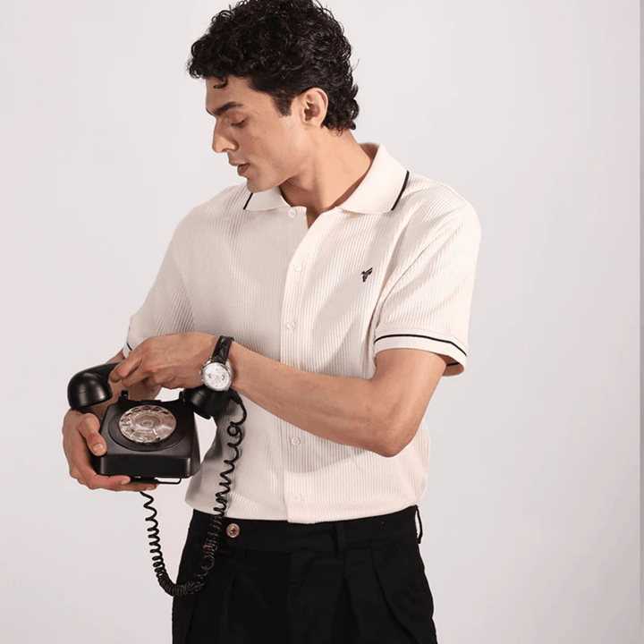 Cream Knitted Shirt - AlifdukanAlifdukan types here :)